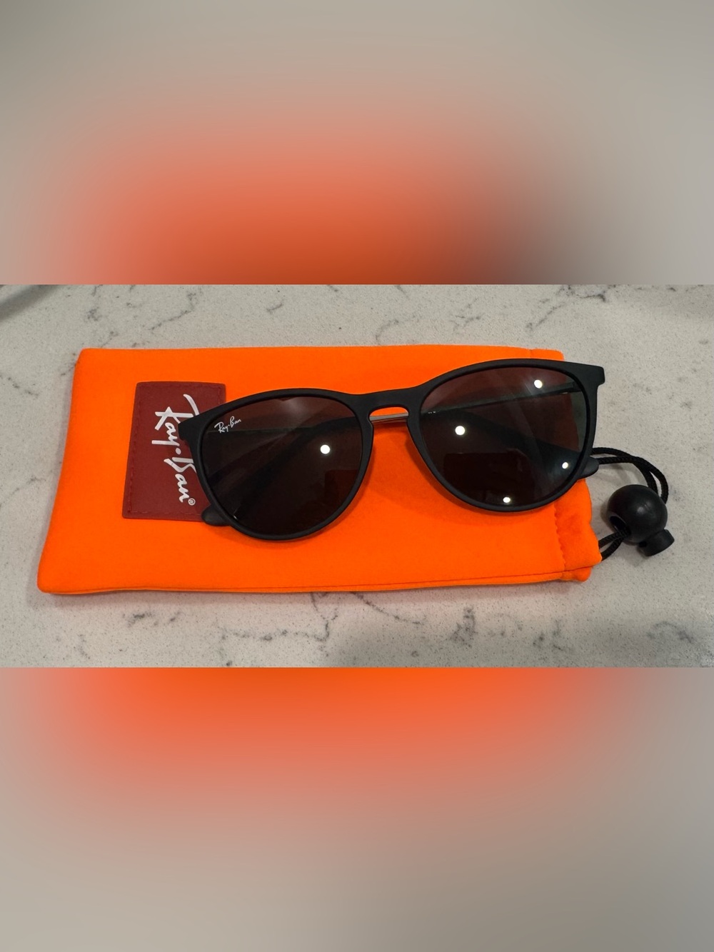 Ray-Ban Erika Jr Petite Black Frame Sunglasses